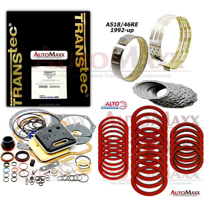 A518 46RE 1992-up Transmission Kit Alto Red + Steels and Kevlr Bands Transtec