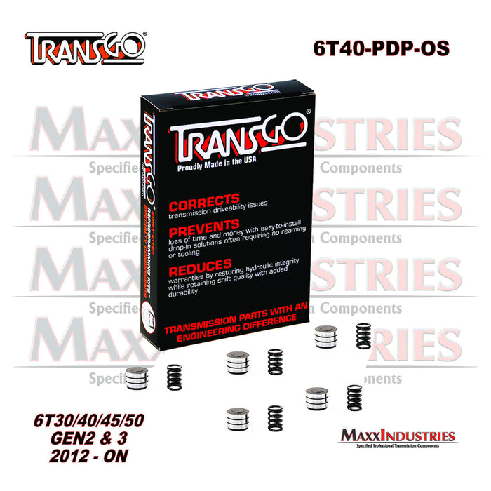 6T30 6T40 Gen2 and 3 Transmission Valve Body Pulse Dampers TransGo (6T40-PDP-OS)