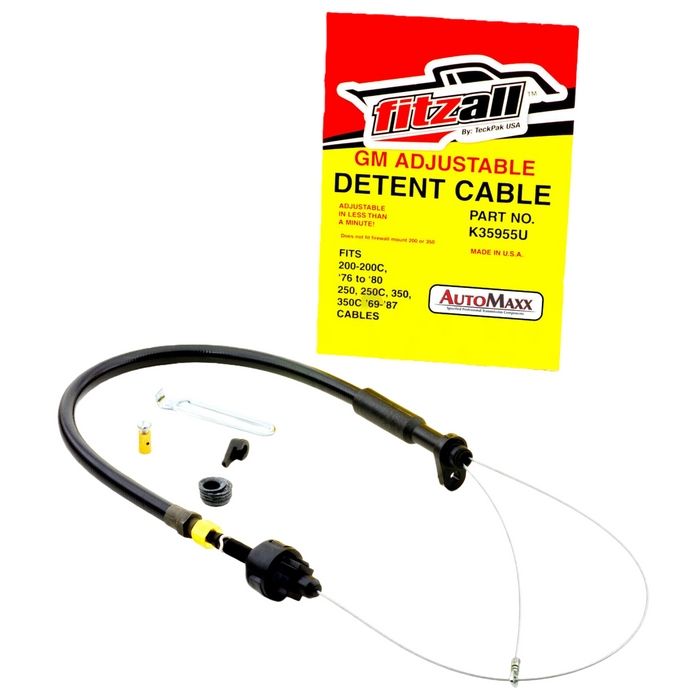 Fitzall Turbo 350 TH350C Transmission Detent Kickdown Cable Braided Adjustable