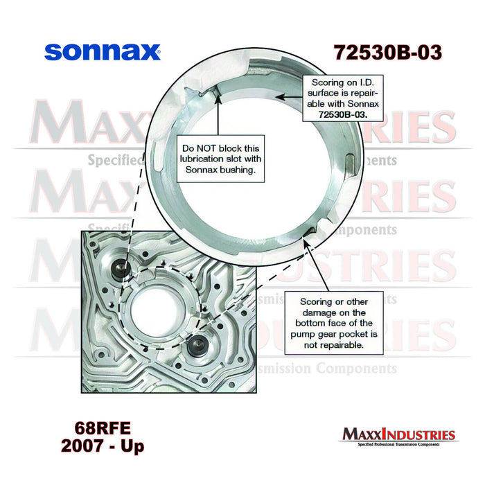 Sonnax 72530B-03 Transmission Bushing, Center Pump Gear 68RFE
