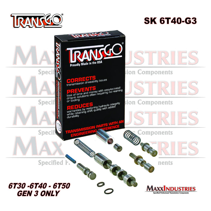 GM 6T30 6T40 Gen3 Transmission Valve Body Repair Kit TransGo (SK 6T40-G3)