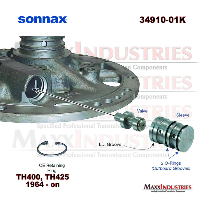 Sonnax 34910-01K Transmission Reverse Boost Valve Kit (Includes O-Rings) TH400