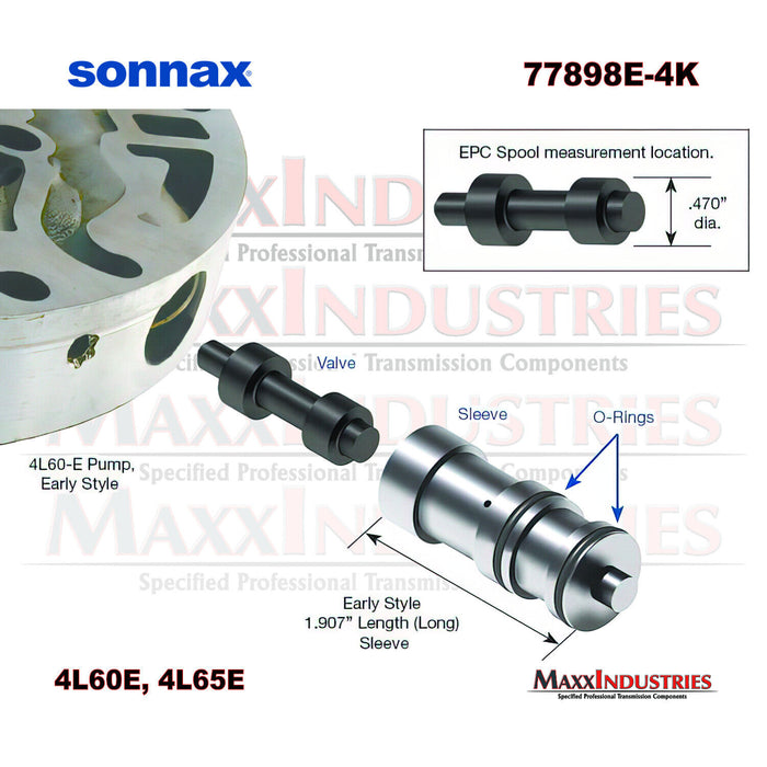 4L60E 4L65E Trans Boost Valve Early Pump .470" o-ring style Sonnax 77898E-4K