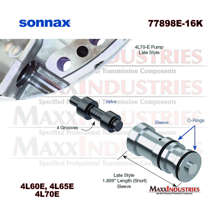 77898E-4K - 4L60E 4L65E 4L70E Transmission Boost Valve Assembly Kit 470 Sonnax 77898e 04k 77898E-4K - 4L60E 4L65E 4L70E Transmission Boost Valve Assembly Kit 470 Sonnax 77898e 04k