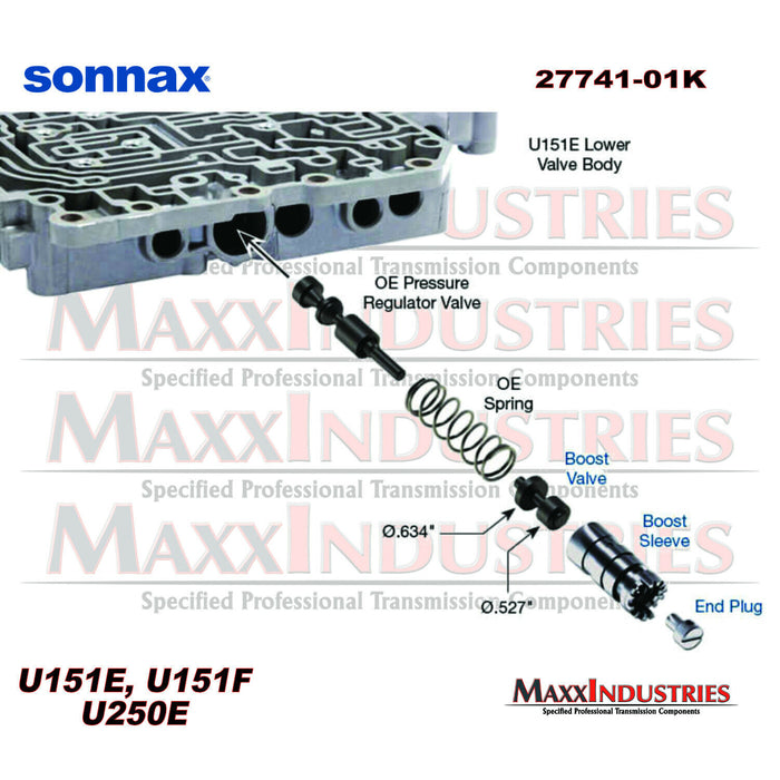 Toyota U151E U151F U250E Transmission Valve Body Boost Valve Kit Sonnax 27741-01