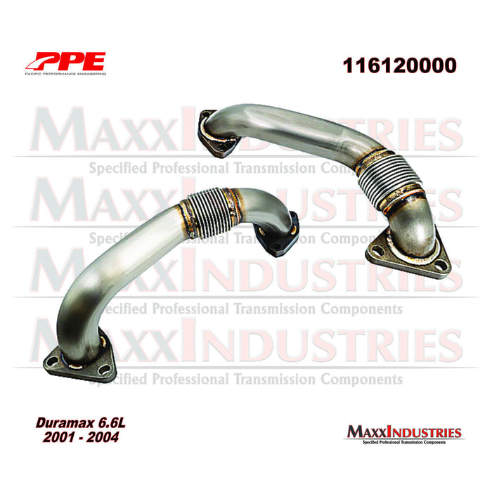 Duramax Performance Turbo Up-Pipes High-Flow 2001-2004 GM 6.6L PPE 116120000