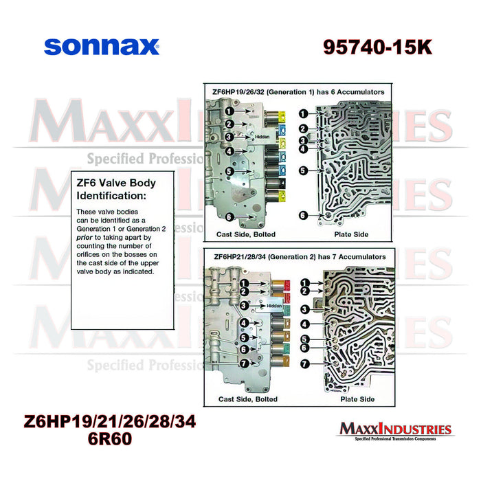 Sonnax 95740-15K  ZF ACCUMULATOR KIT ZF6HP19/26/32 ZF8HP45/55/70 6R60, 6R80