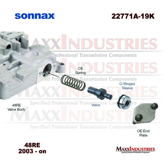 Sonnax 22771A-19K Transmission Plug & Sleeve Kit, Line Pressure 48RE 03-18