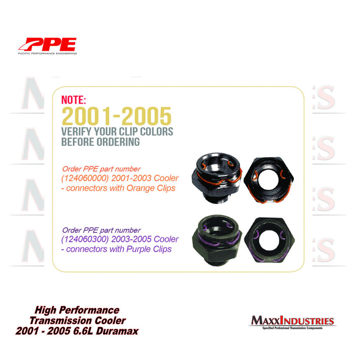 Duramax Allison Performance Transmission Cooler Purple Clip 6.6L PPE 124060300