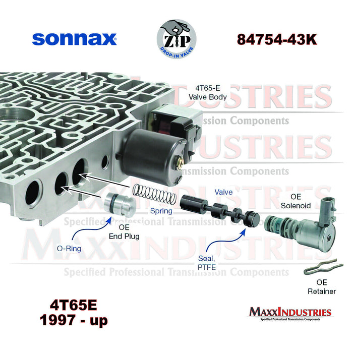 Sonnax 84754-43K 4T65E Transmission TCC Apply Valve Kit with Seal