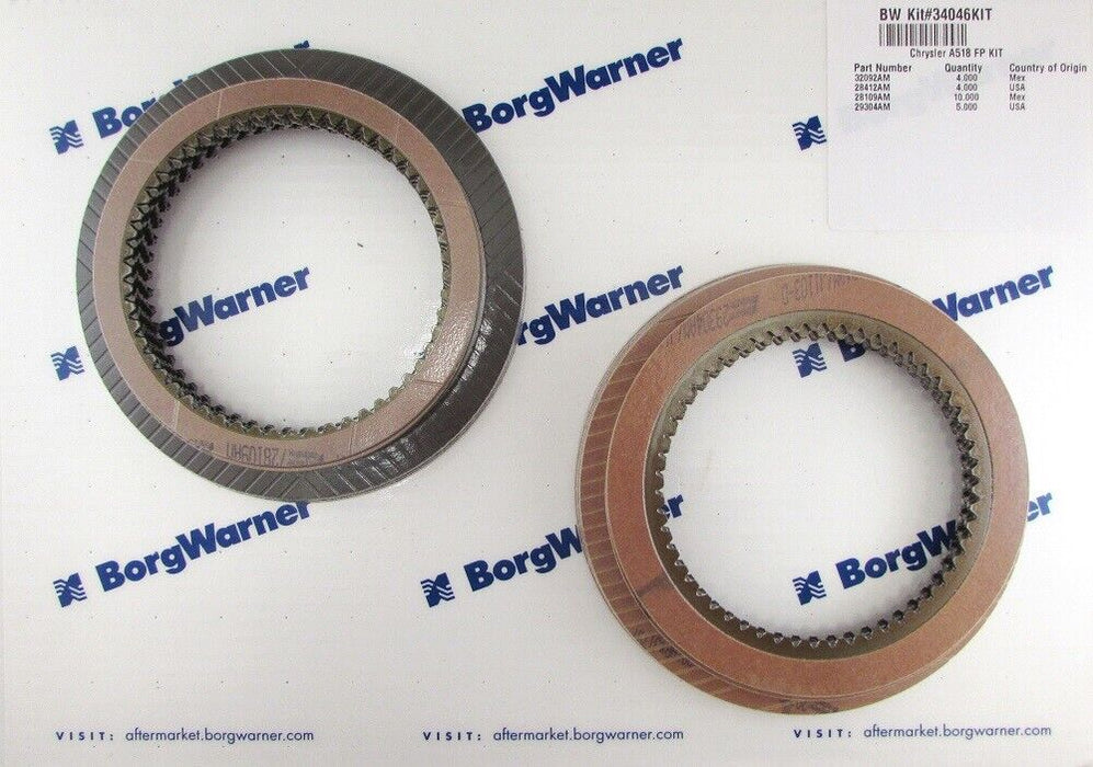 Borg Warner 34046KIT Friction Plate Kit for A518 - 1988+