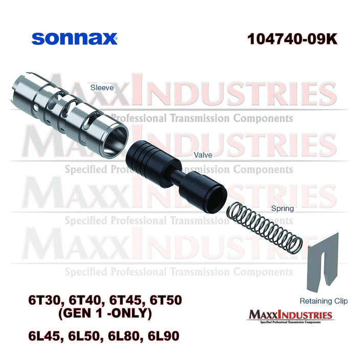 Sonnax 104740-09K Transmission Valve Kit, Compensator Feed Regulator 6L45 6L80