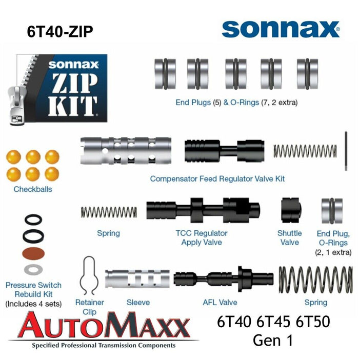 GM 6T40 6T45 6T50 (Gen 1 ONLY) Sonnax Zip Kit 6T40-ZIP No special tools needed