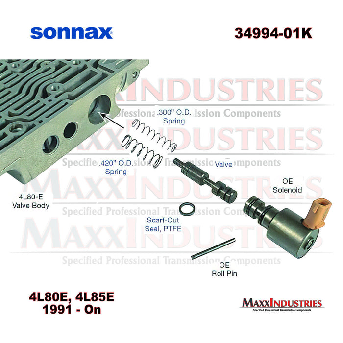 Sonnax 34994-01K Transmission Torque Converter Clutch (TCC) Regulator Valve