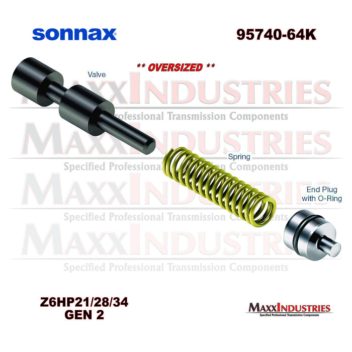 Sonnax 95740-64K Oversized Solenoid Pressure Regulator Valve Kit ZF6HP21/28/34