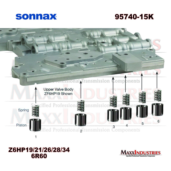 Sonnax 95740-15K  ZF ACCUMULATOR KIT ZF6HP19/26/32 ZF8HP45/55/70 6R60, 6R80