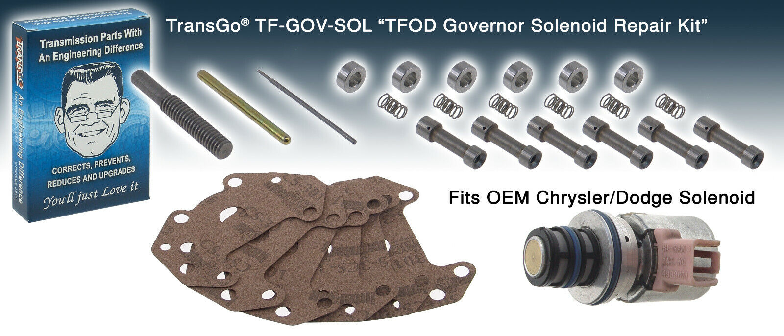 Transgo TF-GOV-SOL OEM Governor Pressure Solenoid Repair Kit Fit 42-48RE 1995-UP