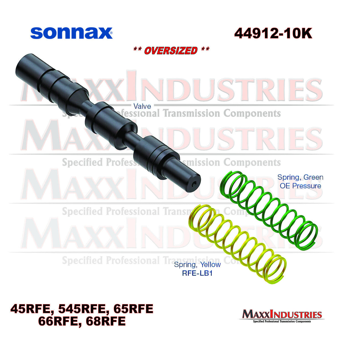 Sonnax 44912-10K Transmission VALVE KIT, 45RFE/68RFE, PRESS REGULATOR ...