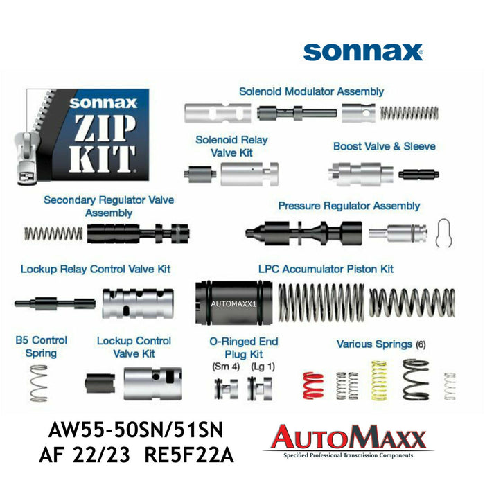 AW55-50SN-ZIP Kit from Sonnax fits many GM Nissan Suzuki and Volvo 2001-on
