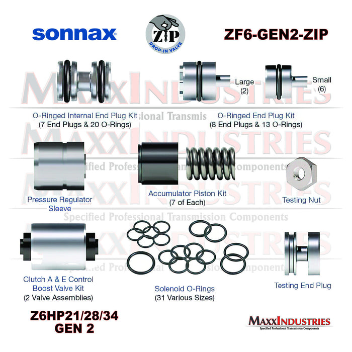 Sonnax Zip Kit Valve Body Rebuild ZF6HP21 ZF6HP28 ZF6HP ZF6-GEN2-ZIP (S55741ZK)