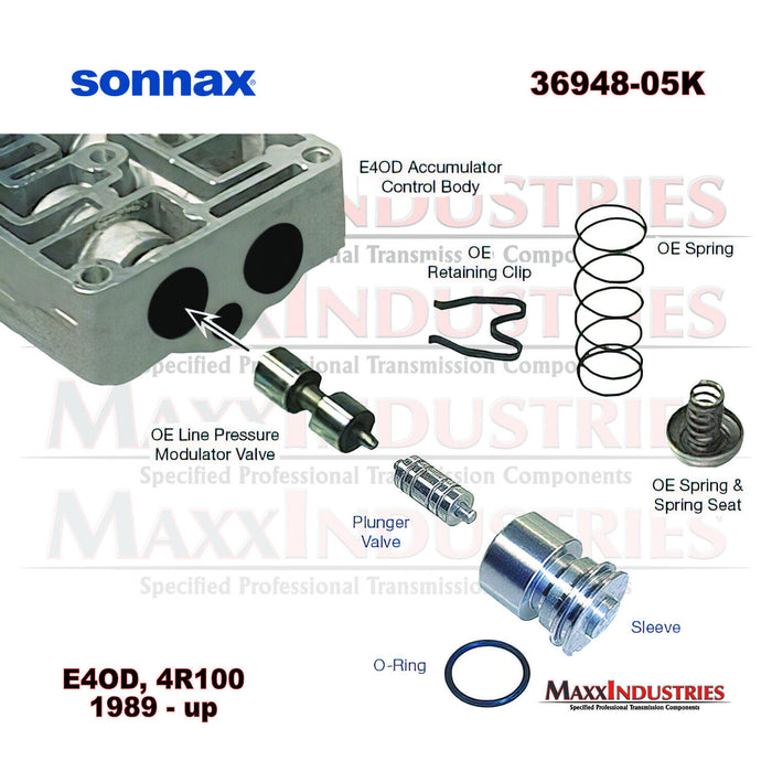 Sonnax 36948-05K Line Pressure Modulator Plunger Valve  4R100, E4OD Ford Kit