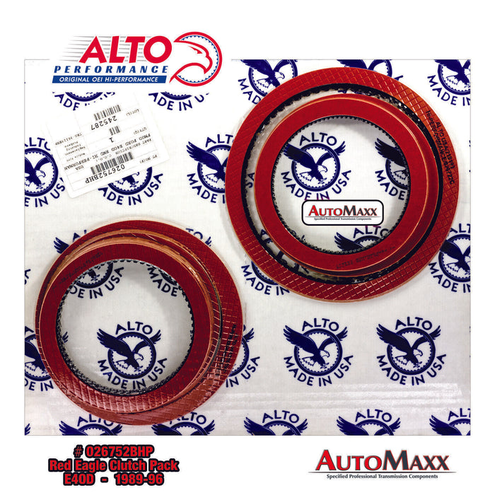 Ford E4OD 1989-95 Transmission Friction Clutch Kit Alto Red Eagle 026752BHP