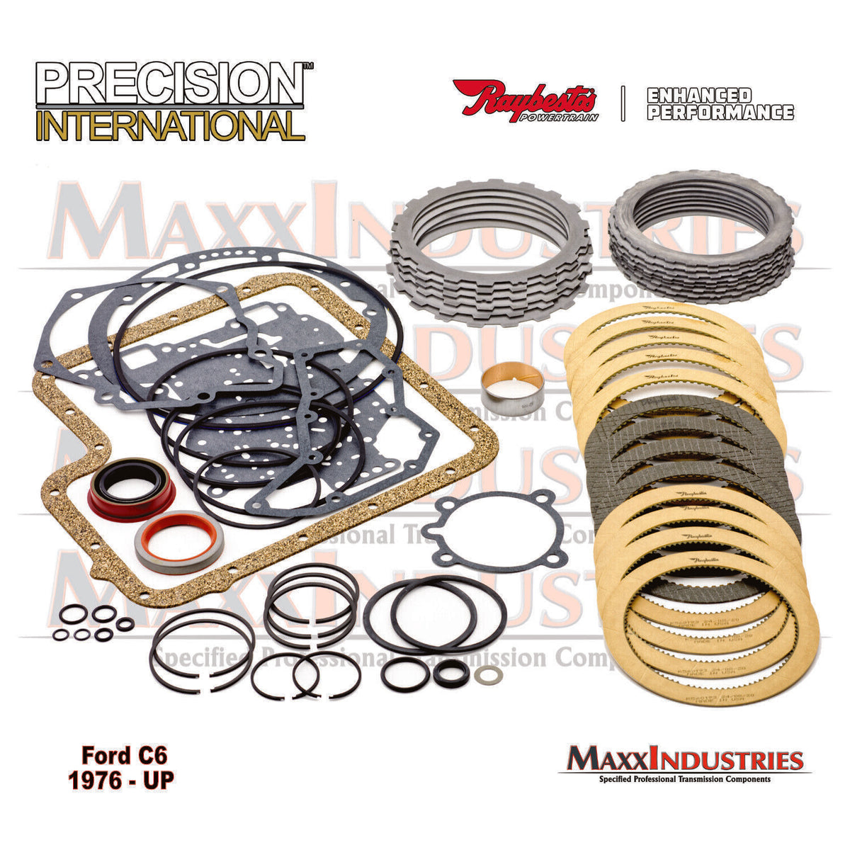 1976-up C6 Transmission Deluxe Master Rebuild Kit with Steels Raybesto ...