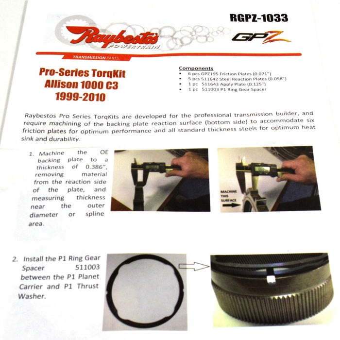 Raybestos RTK-1034 Torqkit Friction & Steel Module C3 fits Allission 1000/2000