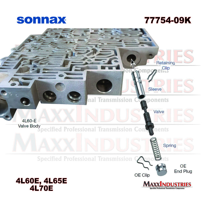 Sonnax 77754-09K Transmission Valve Kit, 4L60E Actuator Feed Limit (1993-Up)