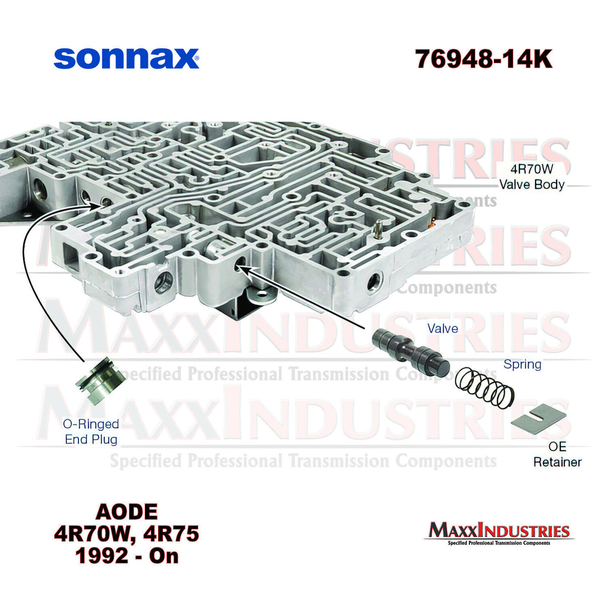 Sonnax 76948-14K Solenoid Regulator Valve Kit AODE 4R70W 4R75 Trans Va ...