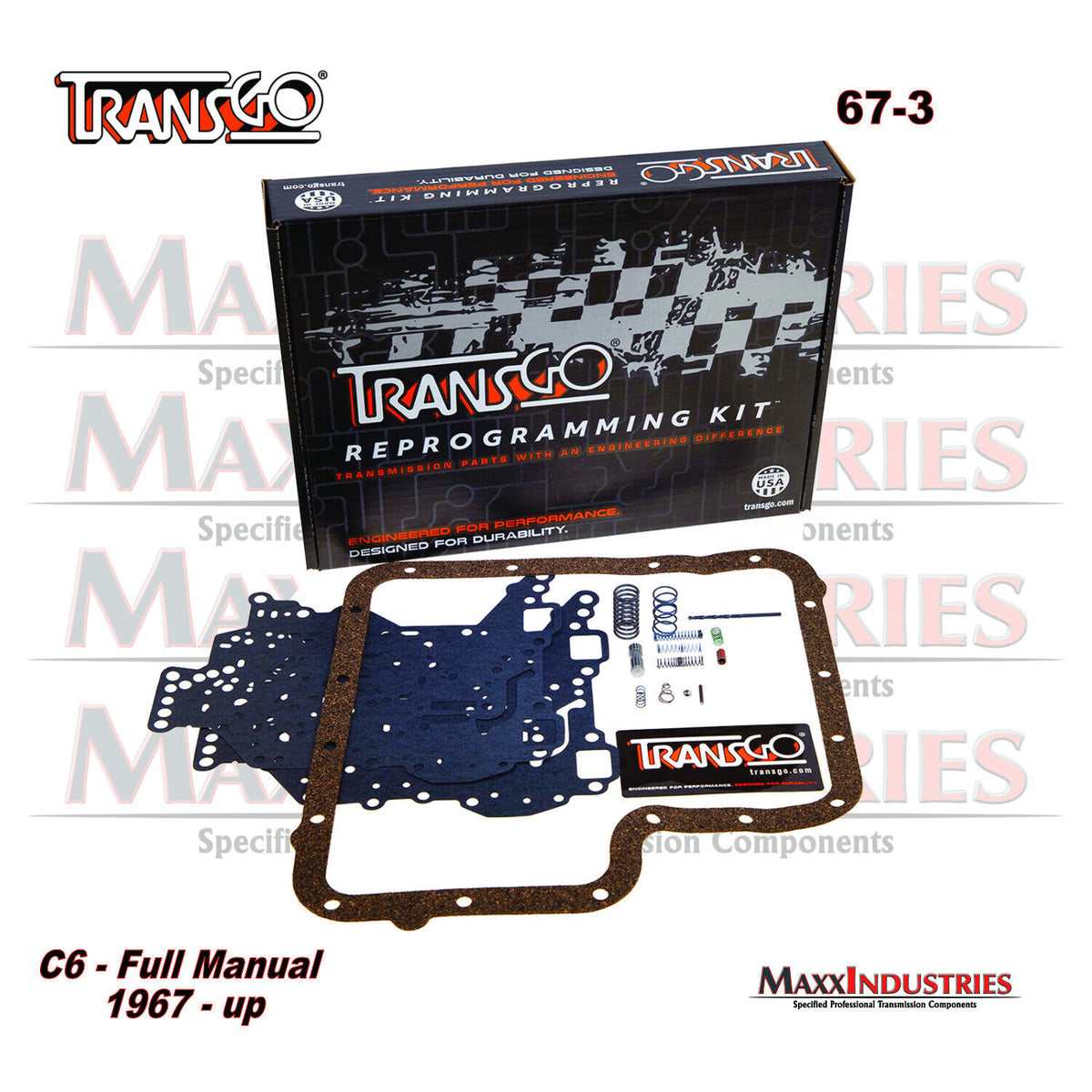 Transgo 67-3 Full Manual Shift Kit For Ford C6 Transmission (1967-Up) Stage 3 Racing - Made In USA